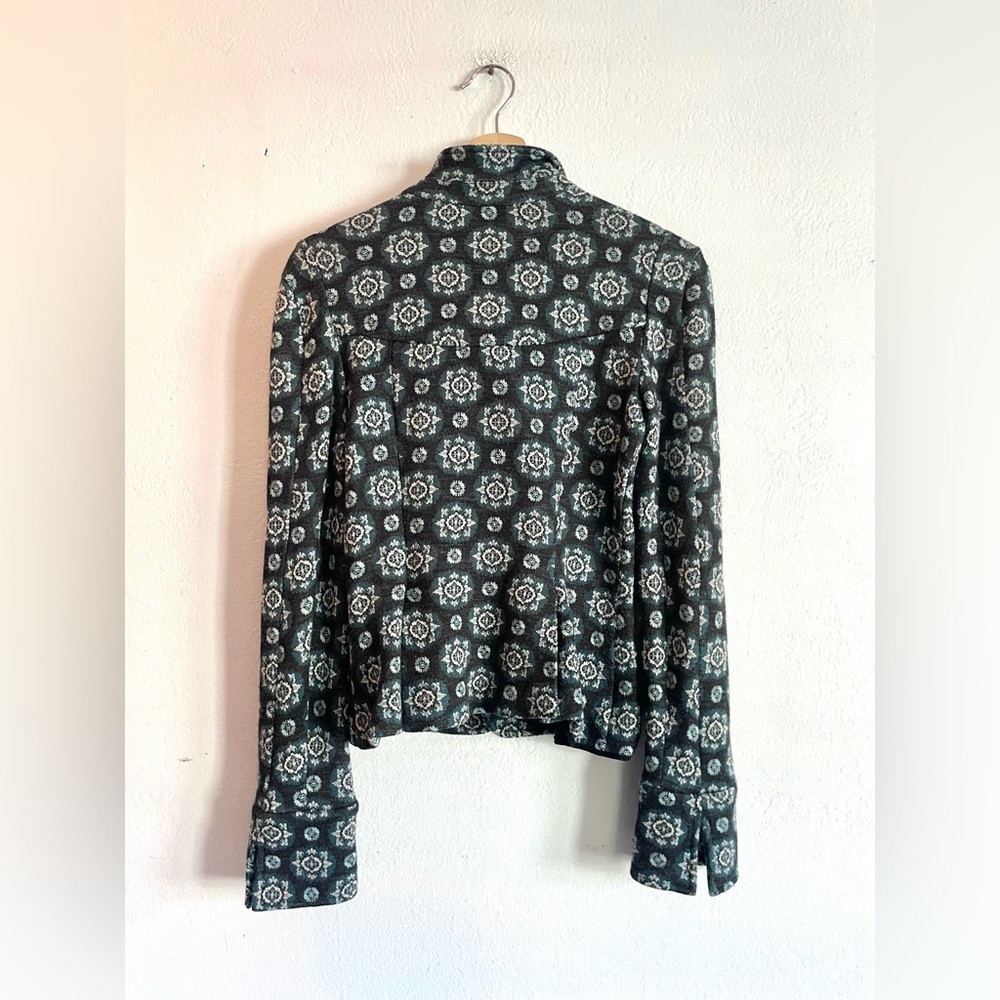 Dvf Geometric Patterned Military Button Wool Blen… - image 2